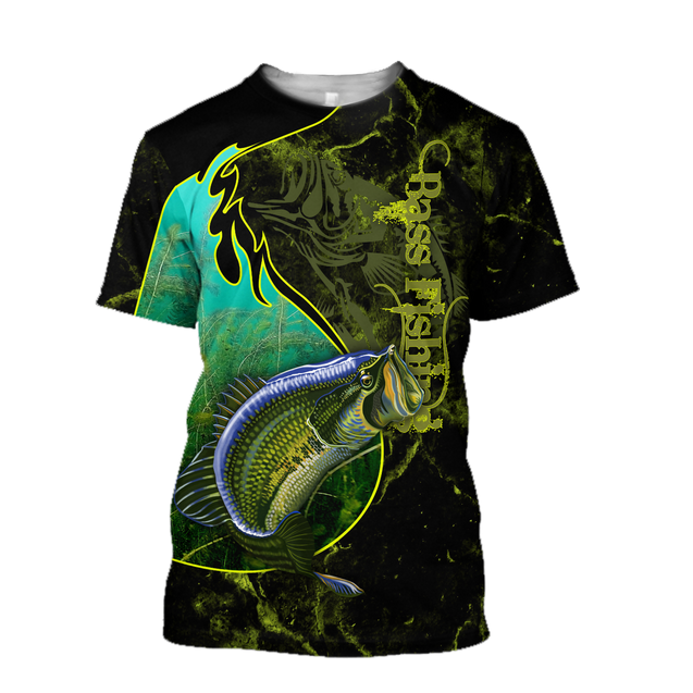 Bass fishing underwater Yinyang camo 3d print shirts