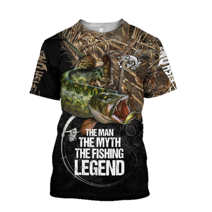 Northern Pike fishing legend muddy camo design 3d print shirts