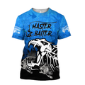 Master Baiter fishing custom name blue design 3d print shirts