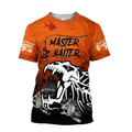 Master Baiter fishing custom name orange design 3d print shirts