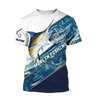 Custom name Marlin Fishing camo 3D print shirts