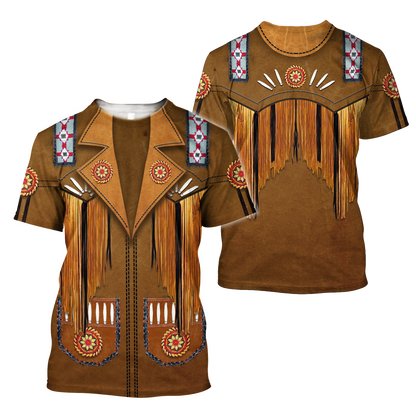 Native Cowboy Jacket No16 Cosplay 3D Over Printed Unisex Deluxe Hoodie ML