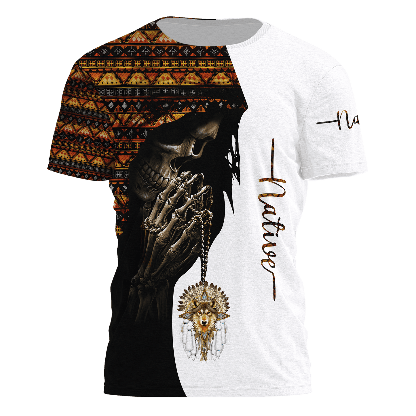 Native American Skull 3D All Over Printed Unisex Shirts
