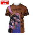 Customized Name Native American 3D All Over Printed Shirts for Women