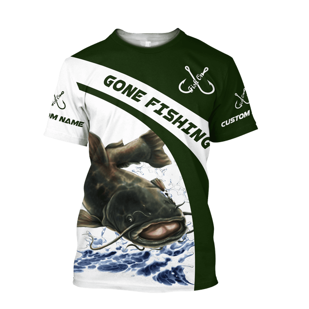 Custom name Catfish gone fishing 3D printed shirts