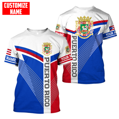 Customize Name Love For Puerto Rico 3D All Over Printed Unisex Shirts