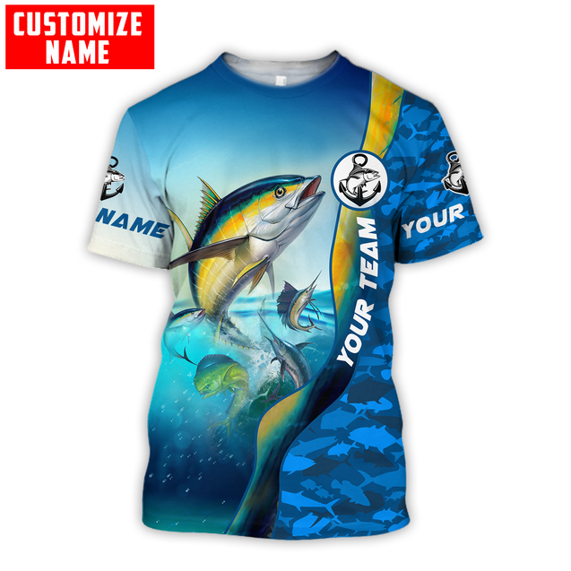 Custom name Tuna fishing Team Billfish 3D Design Printed Shirts