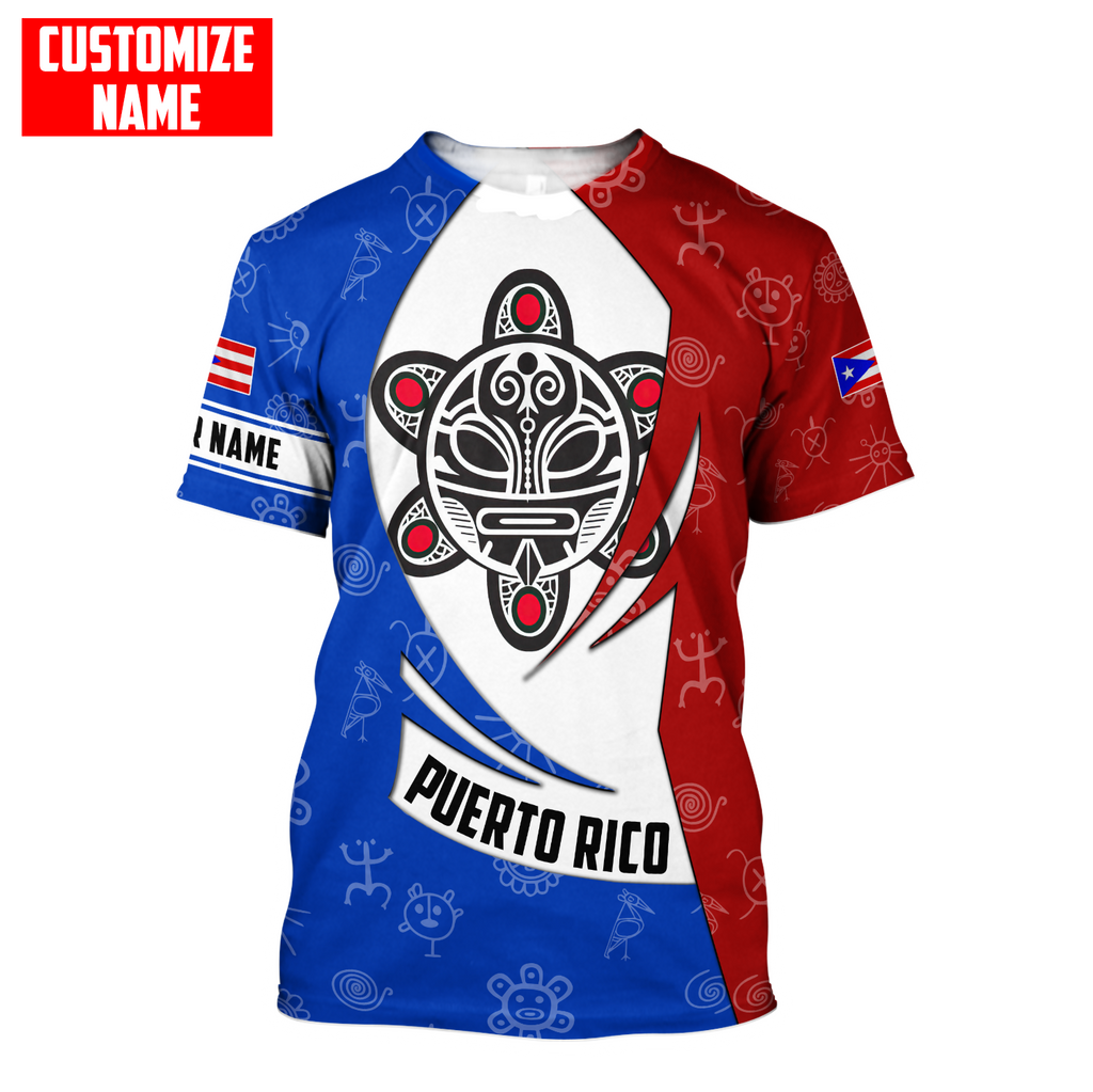 Customize Name Taino Tattoo Puerto Rico Combo T-Shirt And Board Short
