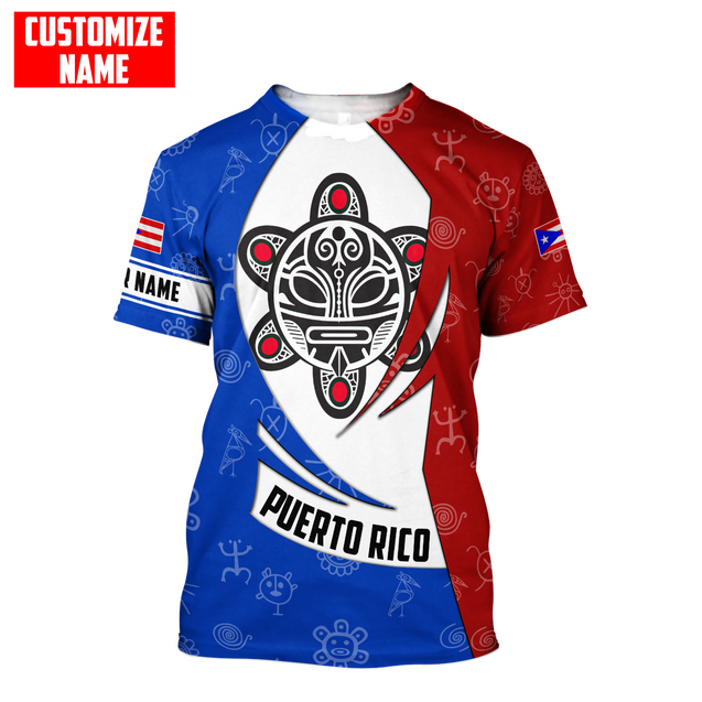 Customize Name Taino Tattoo Puerto Rico Combo T-Shirt And Board Short