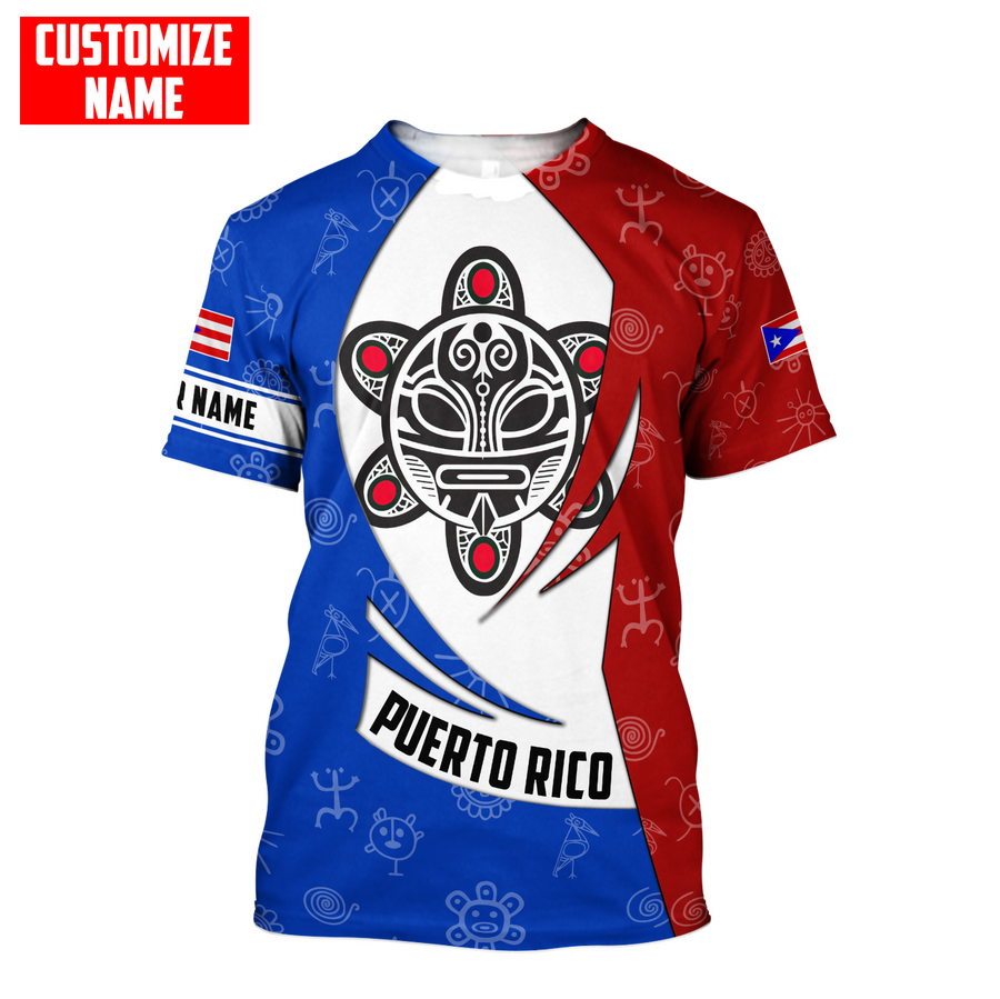 Customize Name Taino Tattoo Puerto Rico Combo T-Shirt And Board Short