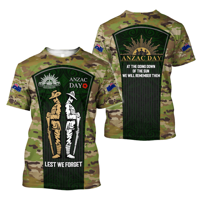 Lest We Forget Anzac Day 3D All Over Printed Unisex Shirts