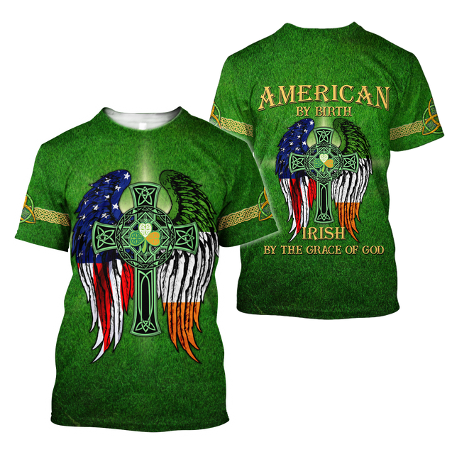 American By Birth - Irish By The Grace Of God 3D All Over Printed Unisex Shirts DQB02012101