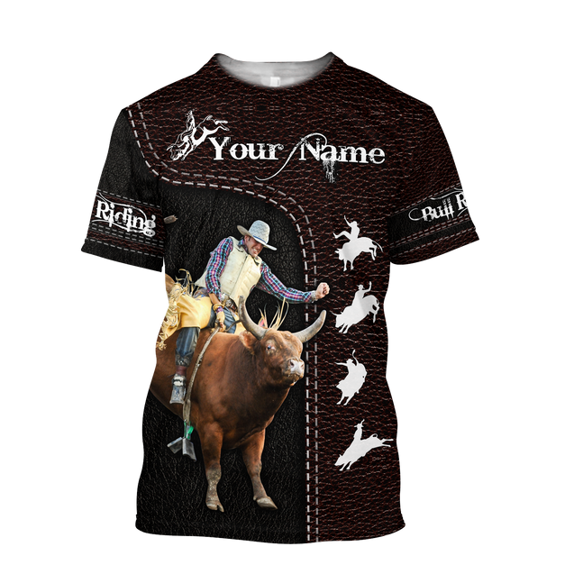 Customize Name Bull Riding 3D All Over Printed Unisex Shirts