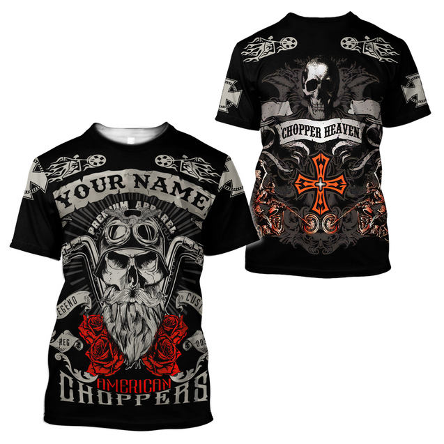 Customize Name Motorcycle Racing 3D All Over Printed Unisex Shirts American Chopper