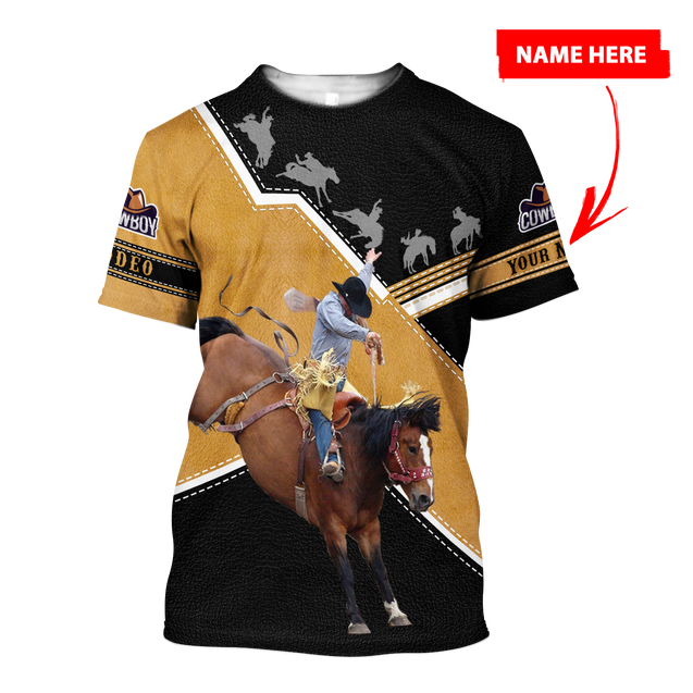 Personalized Name Rodeo 3D All Over Printed Unisex Shirts Bucking Horse