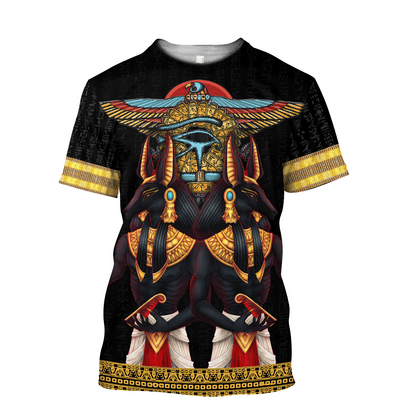 Anubis Horus eye and egyptian falcon 3D Shirts