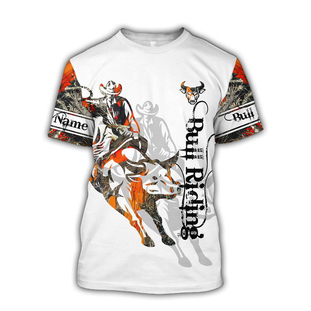 Personalized Name Bull Riding 3D All Over Printed Unisex Shirts Tattoo Ver 3