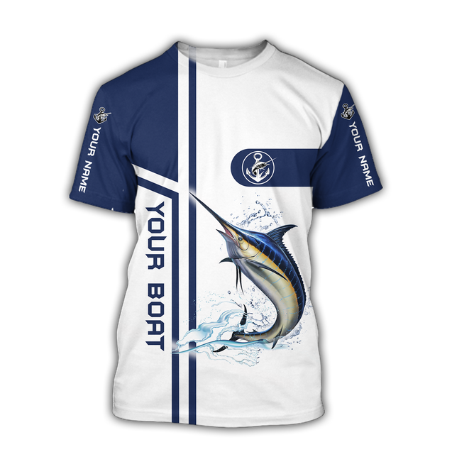 Custom name Marlin fishing line Catch and Release 3D Design print shirts