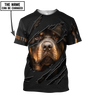 Rottweiler 3D hoodie shirt for men and women custom name ver2