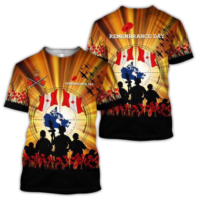 Canada Remembrance Day 3D Printed Shirts Pi01042104