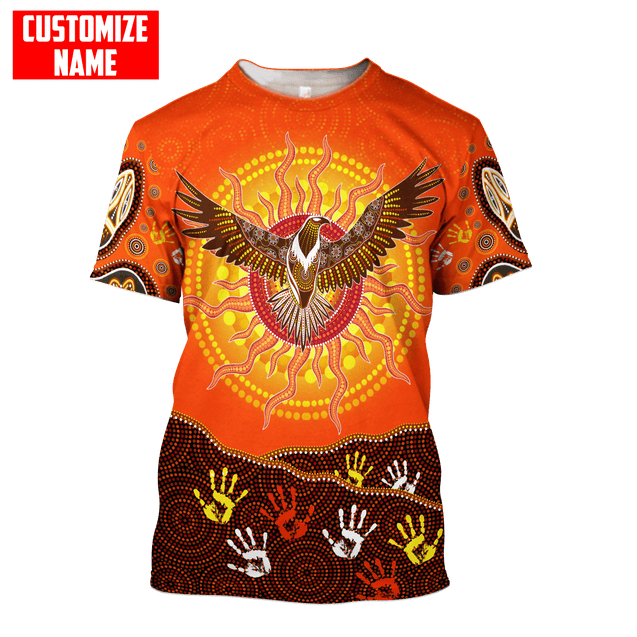 Aboriginal Eagle Flying into Sunset Custom Name 3D Printed Shirts