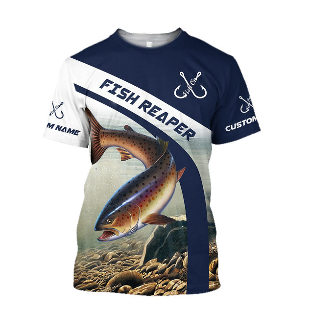 Custom name Trout-Salmon fishing design 3d print shirts