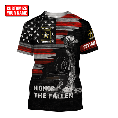 Honor the Fallen US Veteran Personalized Name 3D All Over Printed Hoodie DD26052104