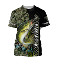 Fishaholic Bass Fishing camo unisex 3d all over printed shirts