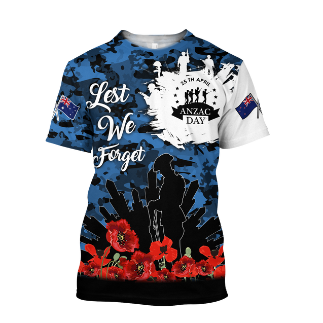 Lest We Forget Anzac Day 3D Printed Unisex Shirts TN