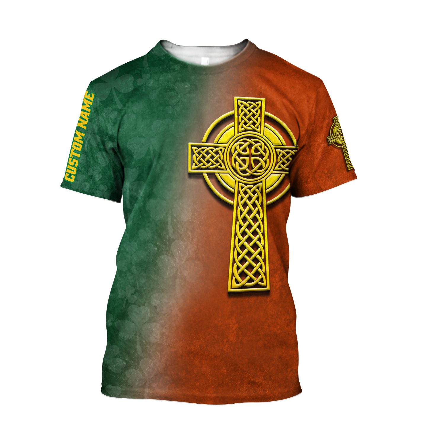 Irish St.Patrick cross 3d hoodie shirt for men and women custom name