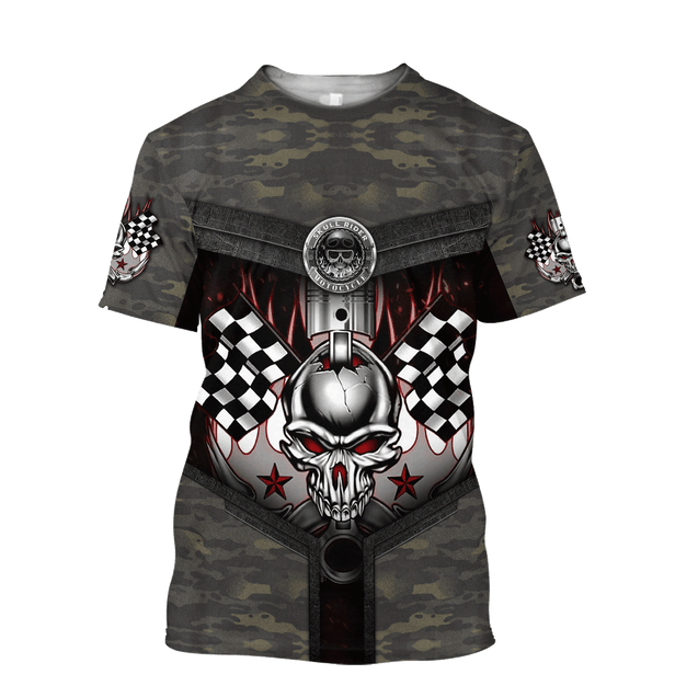 Customize Name Motorcycle Racing 3D All Over Printed Unisex Shirts Born For Speed