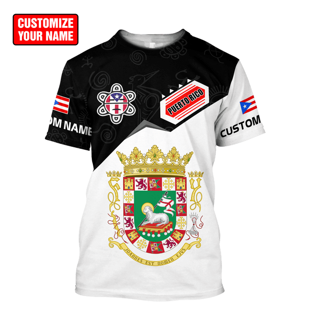 Customize Name Puerto Rico Combo T-Shirt And Board Short