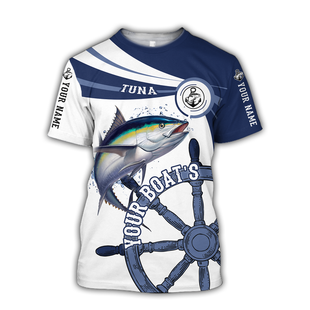 Custom name Tuna fishing boat team Catch and Release 3D Design print shirts