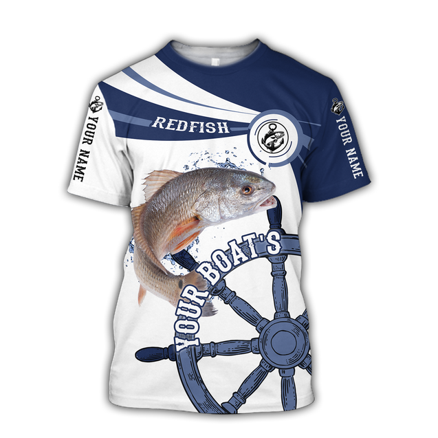 Custom name Redfish fishing boat team Catch and Release 3D Design print shirts