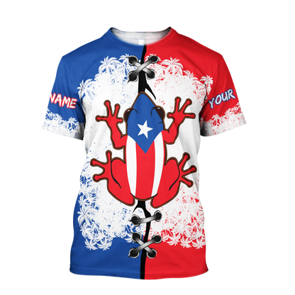 Customize Name Loving Puerto Rico Combo T-Shirt And Board Short