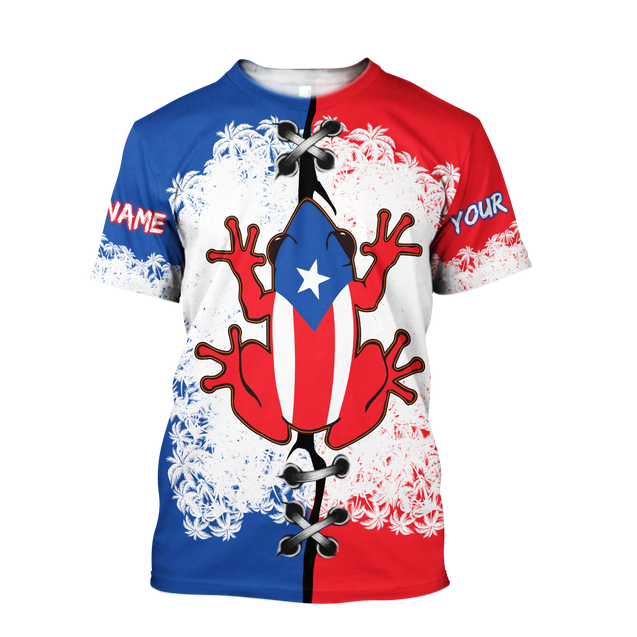 Customize Name Loving Puerto Rico Combo T-Shirt And Board Short