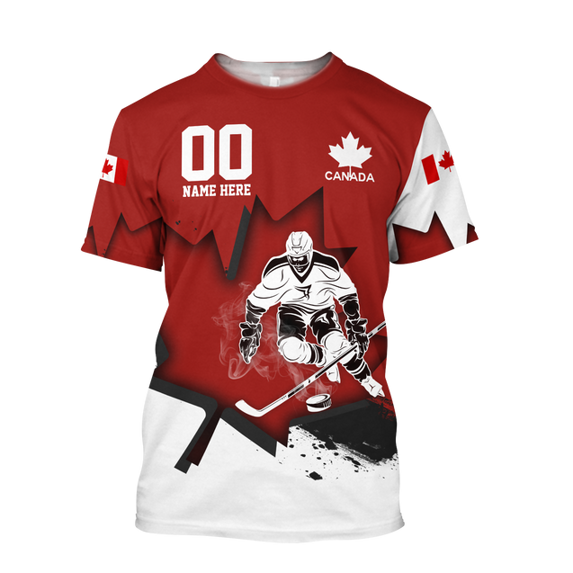 3D All Over Printed Hockey Canada Unisex Shirts Custom Name Custom number XT TNA11032101