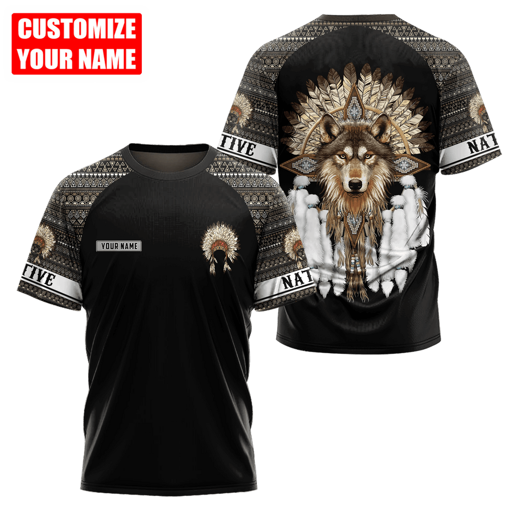 Customized Name Native American 3D All Over Printed Unisex Shirts