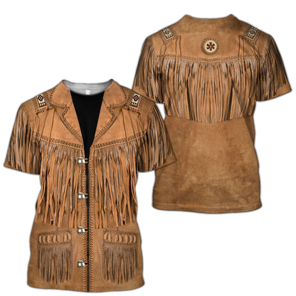 Native Cowboy Jacket No24 Cosplay 3D Over Printed Unisex Deluxe Hoodie ML