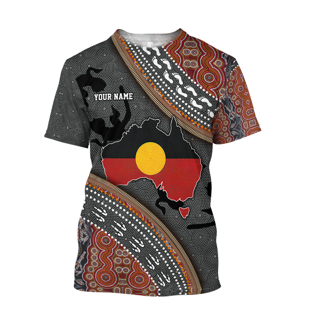 Custom name Aboriginal dots Zip pattern 3D design printed summer shirts