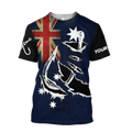 Custom name Hooked on fishing Australia design 3d print shirts