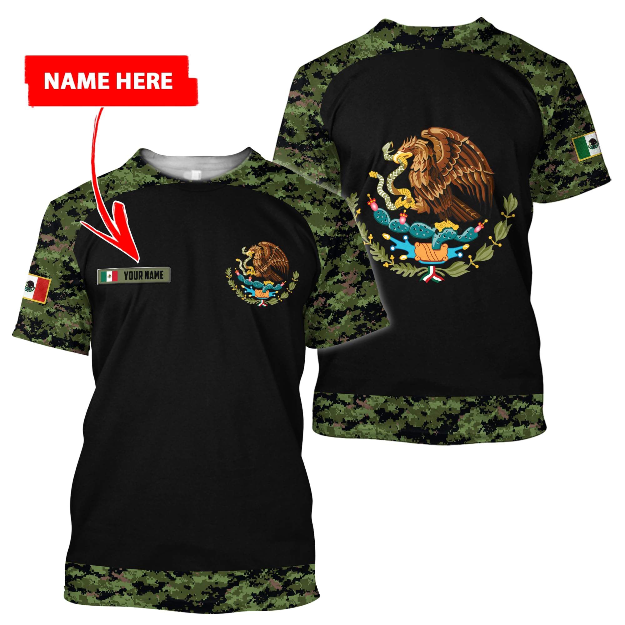 Mexico Coat Of Arms 3D All Over Printed Hoodie