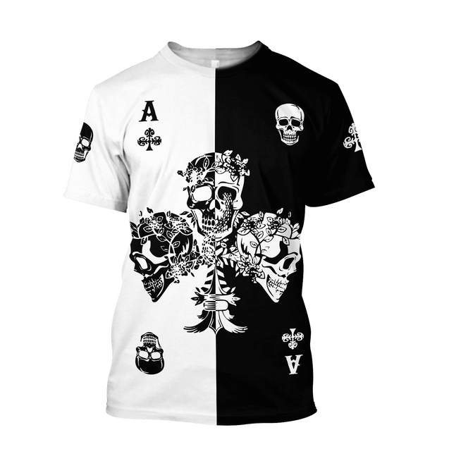 Ace Ckub Skull Gothic Art 3D All Over Printed Unisex Shirts