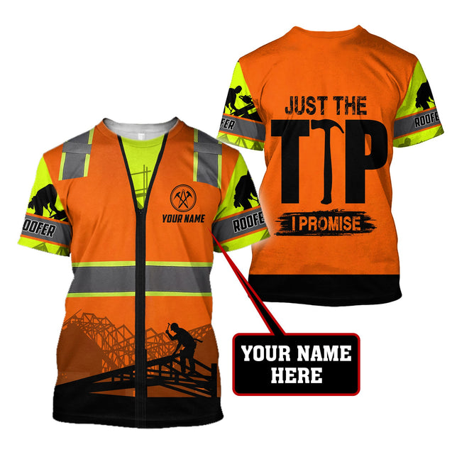 Premium Personalized Unisex 3D Printed Roofer Shirts Just The Tip MEI