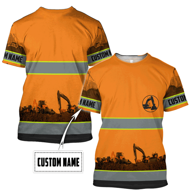 Personalized Excavator 3D All Over Printed Unisex Shirts