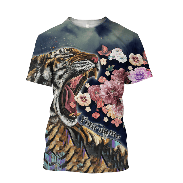 Customize Name Floral Tiger Hoodie For Men And Women HHT07042104