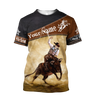 Customize Name Bull Riding 3D All Over Printed Unisex Shirts Cowboy