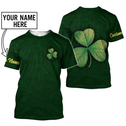 Irish shamrock St.Patrick day 3d hoodie shirt for men and women custom name