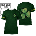 Irish shamrock St.Patrick day 3d hoodie shirt for men and women custom name