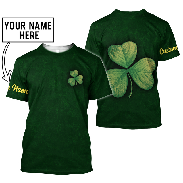 Irish shamrock St.Patrick day 3d hoodie shirt for men and women custom name